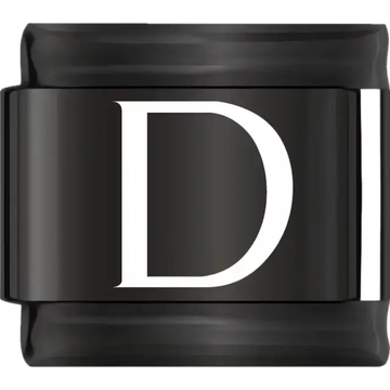 White uppercase letter D on a black background Italian charm bracelet link