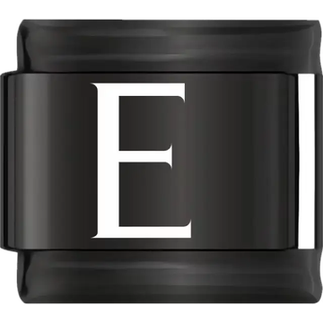 White uppercase letter E on a black background Italian charm bracelet link