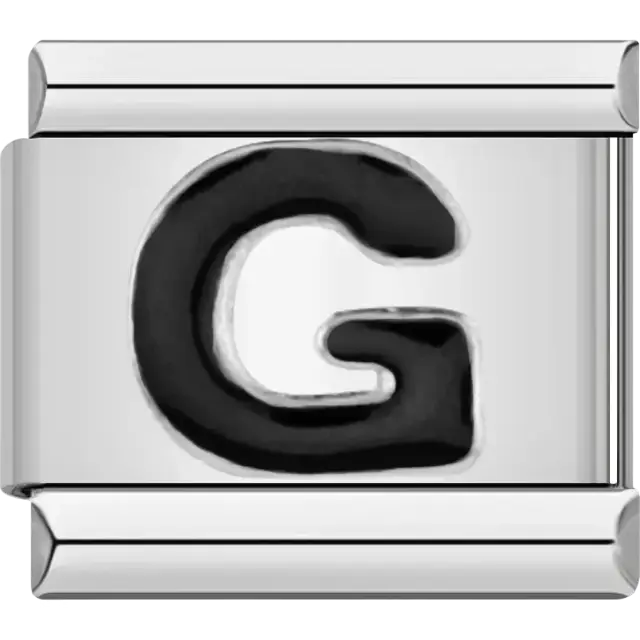 Black letter “G” Italian charm bracelet link