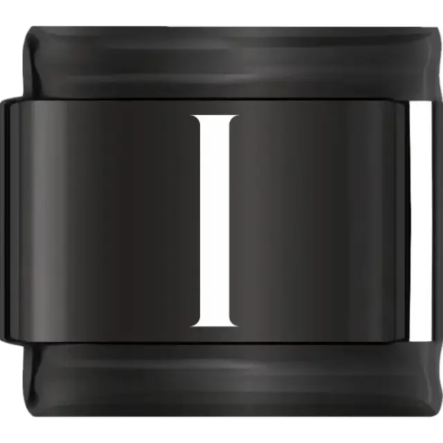 White uppercase letter I on a black background Italian charm bracelet link