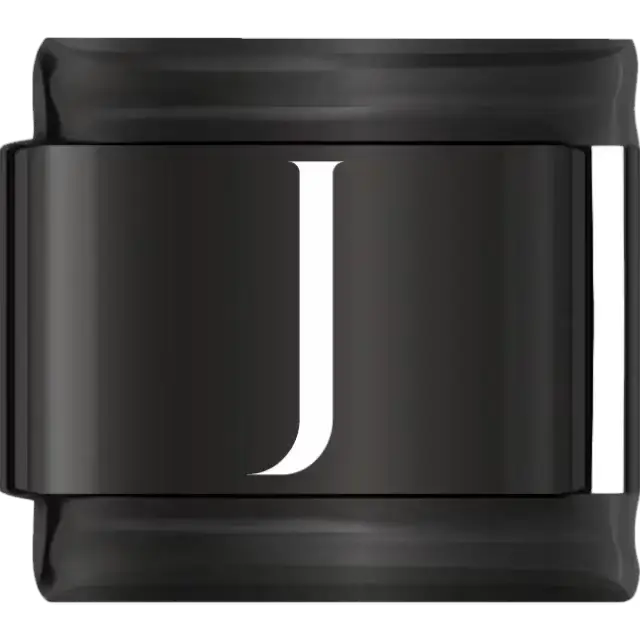 White uppercase letter J on a black background Italian charm bracelet link
