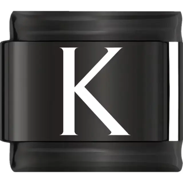 White uppercase letter K on a black background Italian charm bracelet link