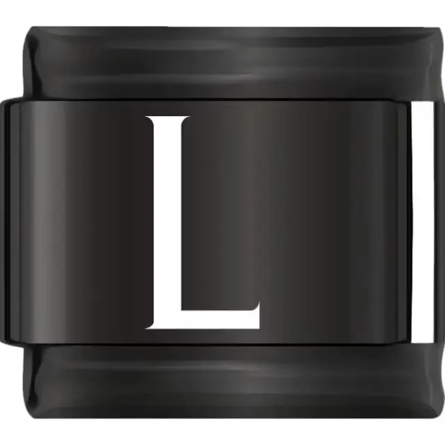 White uppercase letter L on a black background Italian charm bracelet link