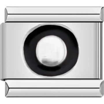 Black letter “O” Italian charm bracelet link