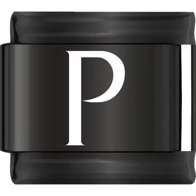 White uppercase letter P on a black background Italian charm bracelet link