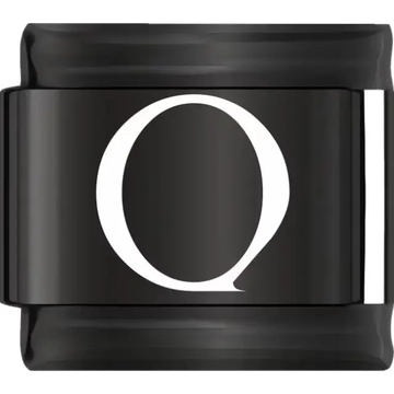 White uppercase letter Q on a black background Italian charm bracelet link