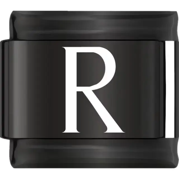 White uppercase letter R on a black background Italian charm bracelet link