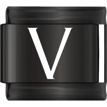 White uppercase letter V on a black background Italian charm bracelet link