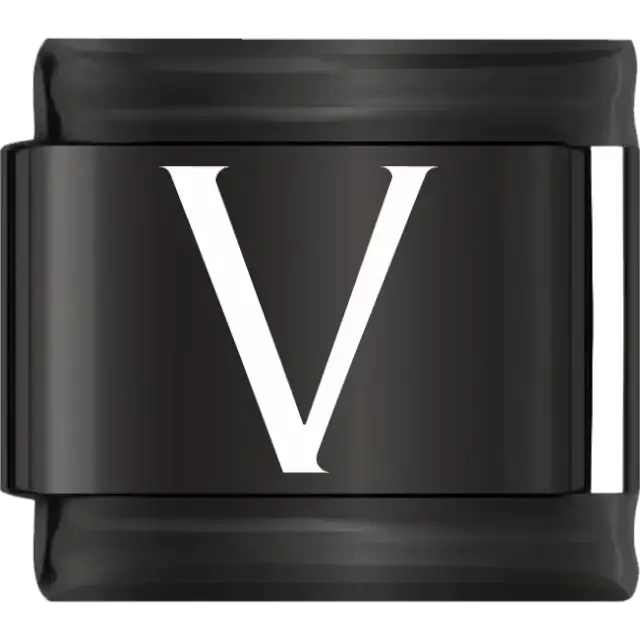 White uppercase letter V on a black background Italian charm bracelet link
