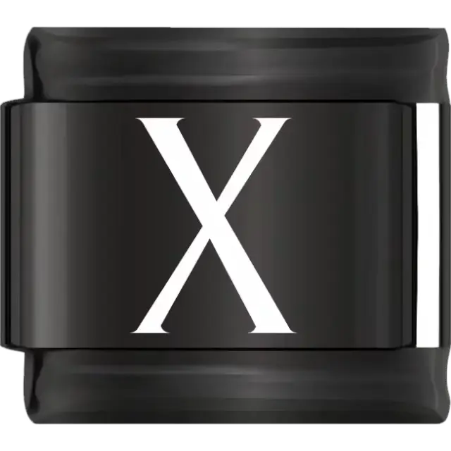 White uppercase letter X on a black background Italian charm bracelet link