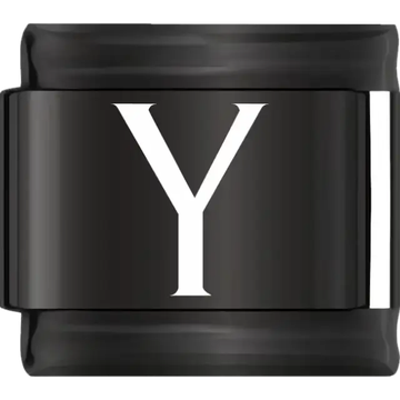 White uppercase letter Y on a black background Italian charm bracelet link