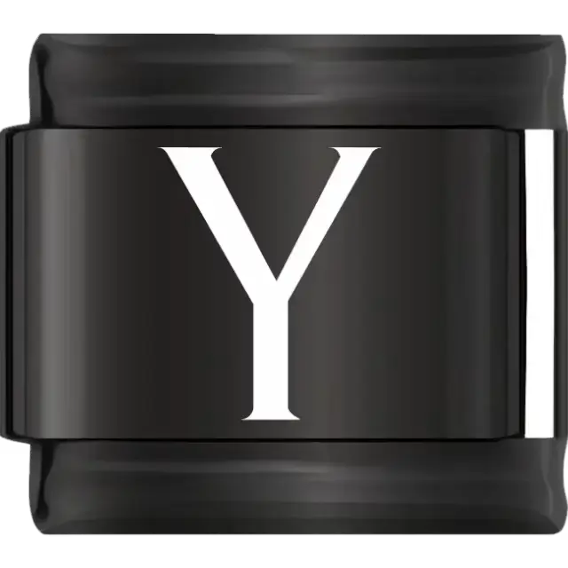 White uppercase letter Y on a black background Italian charm bracelet link