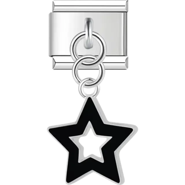 Black star pendant Italian charm bracelet link
