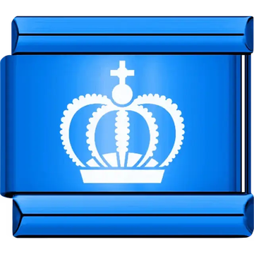 White crown with cross accent Italian charm bracelet link