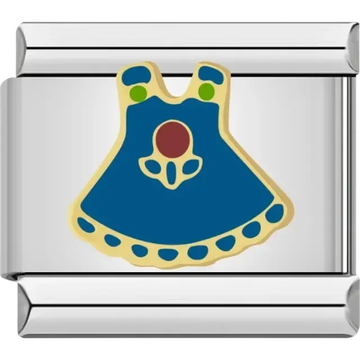 Blue dress with decorative details Italian charm bracelet link