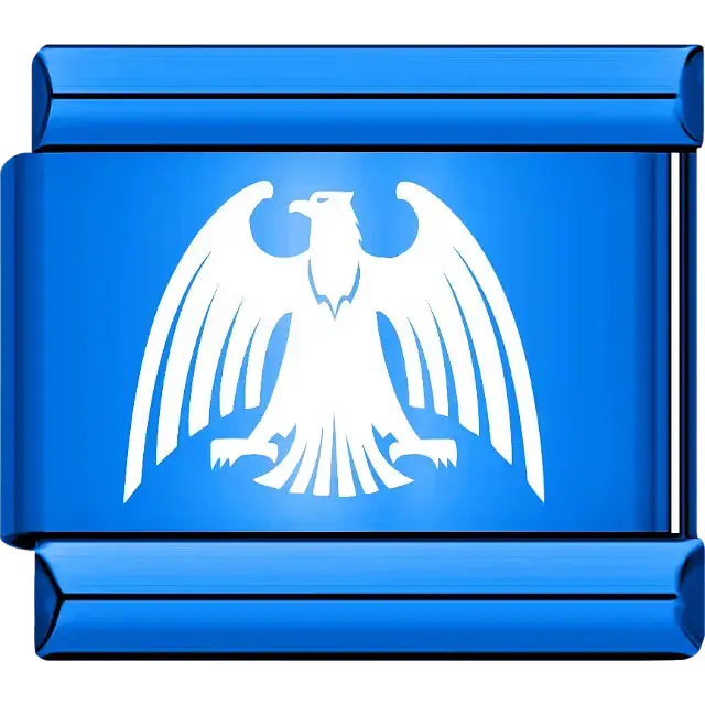 White eagle emblem with spread wings Italian charm bracelet link