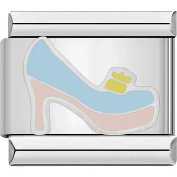 Blue high heel with pink sole Italian charm bracelet link