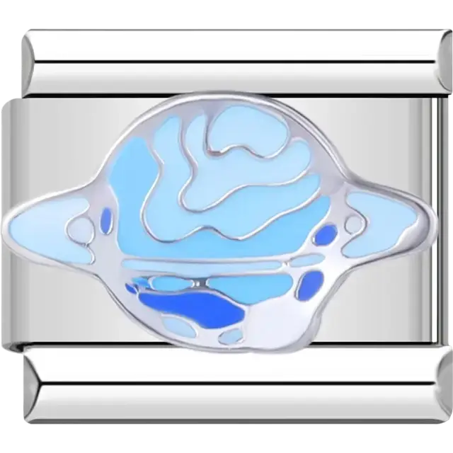 Blue planet Italian charm bracelet link