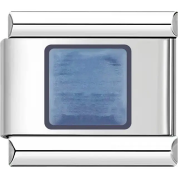 Blue square Italian charm bracelet link