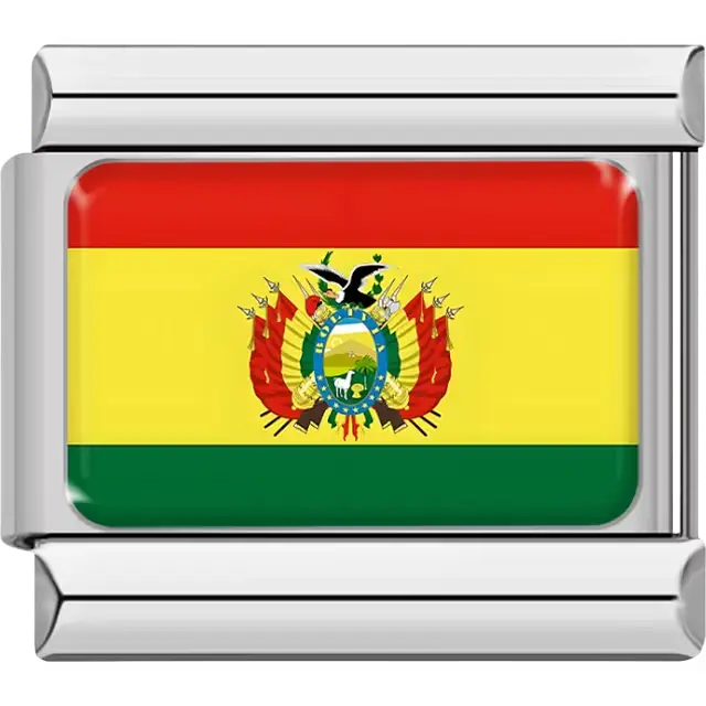 Bolivian flag Italian charm bracelet link