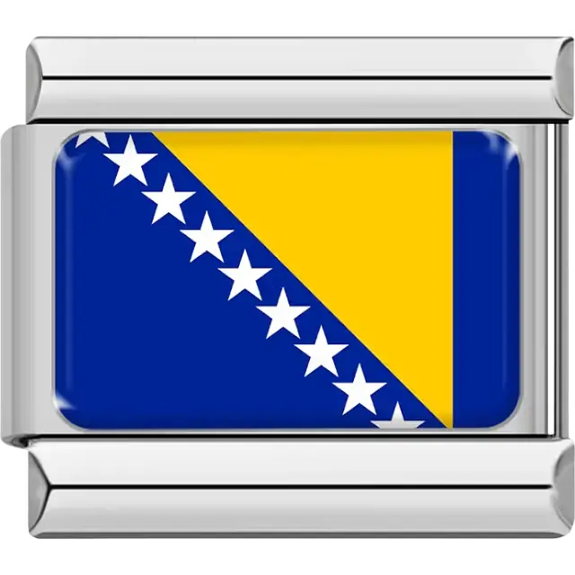 Bosnia and Herzegovina flag Italian charm bracelet link