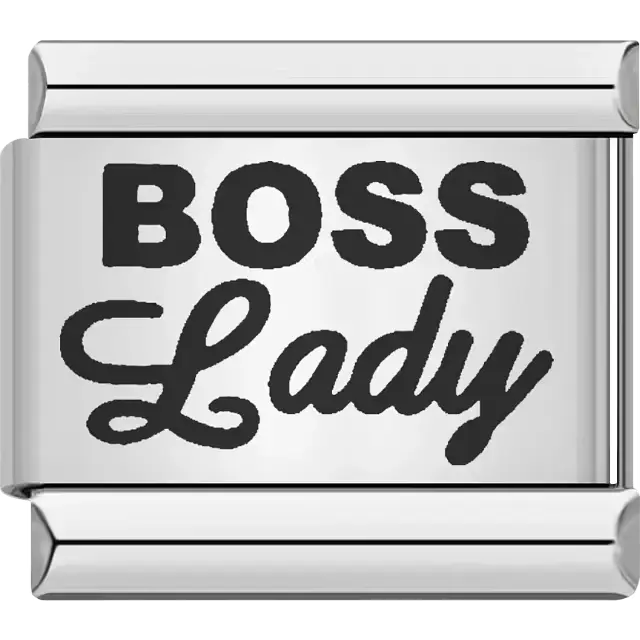 "BOSS Lady" text Italian charm bracelet link