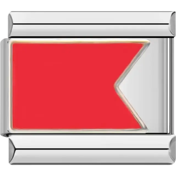 Red Bravo maritime flag indicating carriage or handling of dangerous goods Italian charm bracelet link