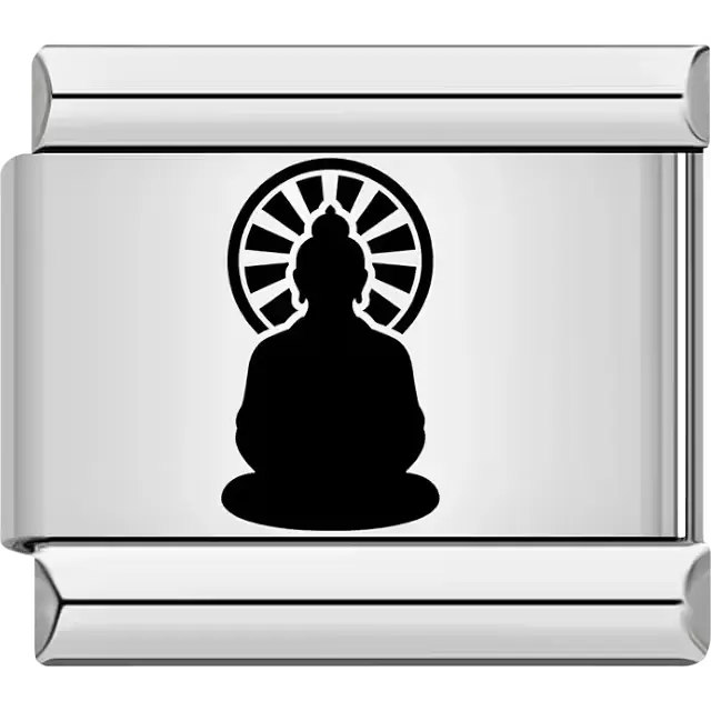 Buddha silhouette halo meditation Italian charm bracelet link