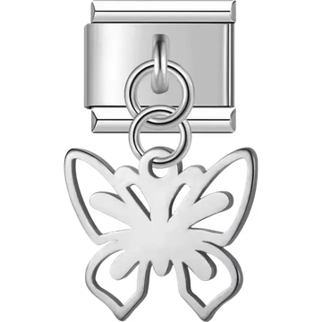 Butterfly cutout dangle Italian charm bracelet link