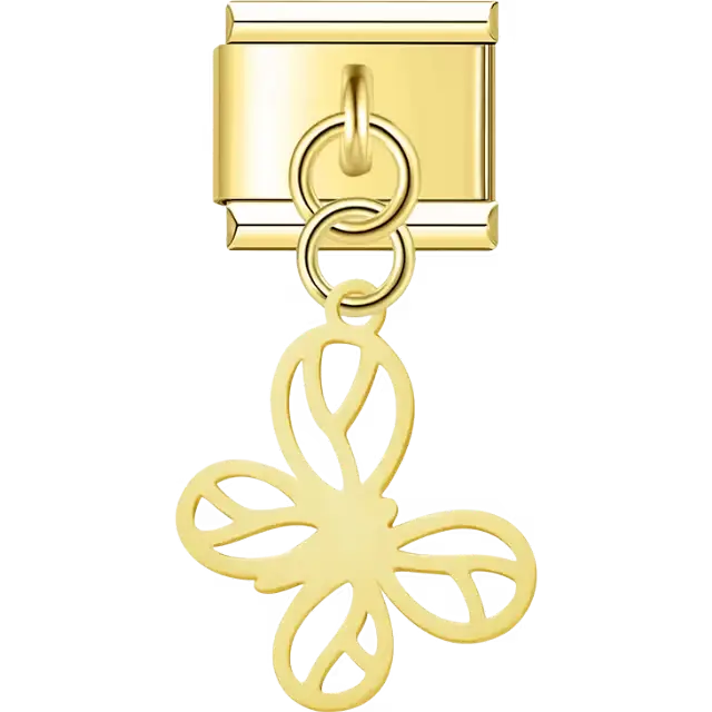 Butterfly shape with cutout wings Italian charm bracelet link