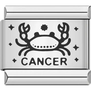 Cancer zodiac crab with stars Italian charm bracelet link