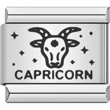Capricorn zodiac goat with stars Italian charm bracelet link