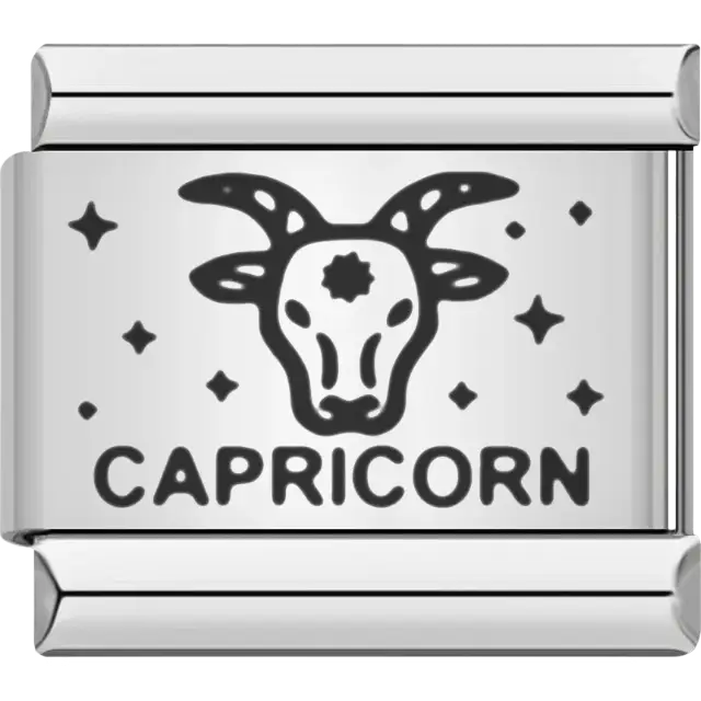 Capricorn zodiac goat with stars Italian charm bracelet link