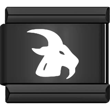 Black Capricorn zodiac symbol Italian charm bracelet link