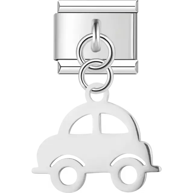 Car cutout dangle Italian charm bracelet link