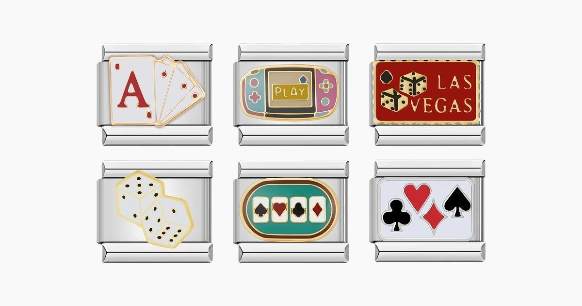 DICE CRAPS SILVER LAS VEGAS ITALIAN CHARM 9MM CLASSIC