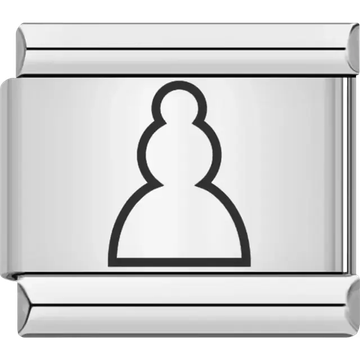 White chess pawn symbol Italian charm bracelet link