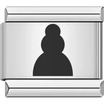 Black chess pawn symbol Italian charm bracelet link