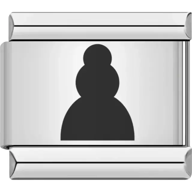 Black chess pawn symbol Italian charm bracelet link