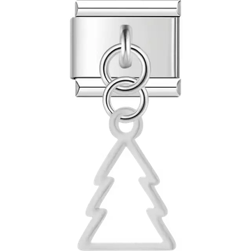 Christmas tree outline dangle Italian charm bracelet link