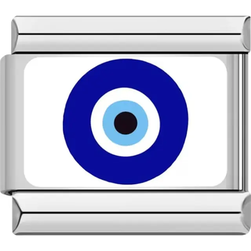 Classic blue evil eye design Italian charm bracelet link