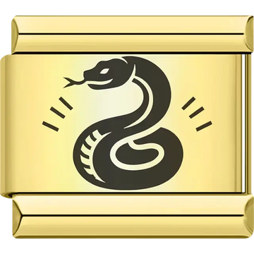Gold cobra snake Italian charm bracelet link