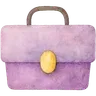 Purple briefcase watercolor illustration