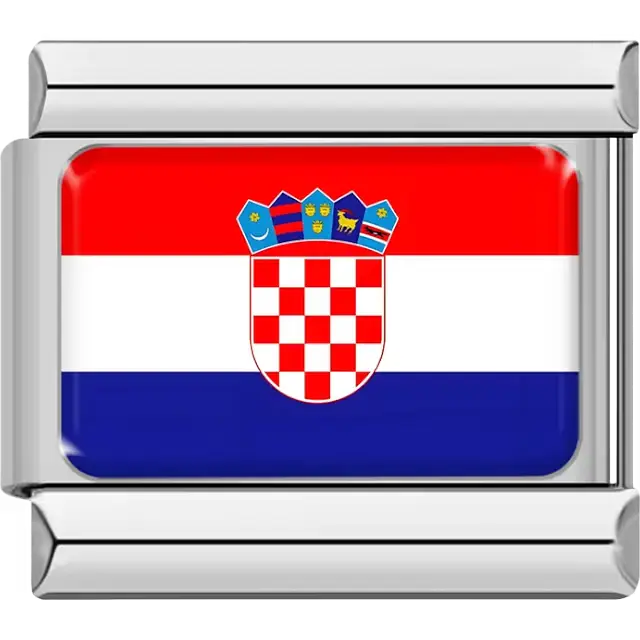Croatian flag Italian charm bracelet link