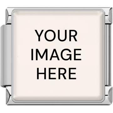 Silver custom photo Italian charm with square image insert