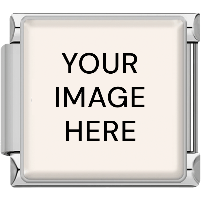 Silver custom photo Italian charm with square image insert