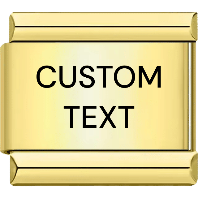 Personalized text italian charm in gold