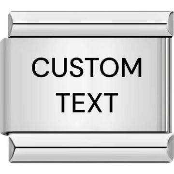 Personalized text italian charm in silver