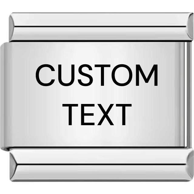 Personalized text italian charm in silver