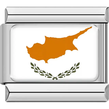 Cypriot flag Italian charm bracelet link